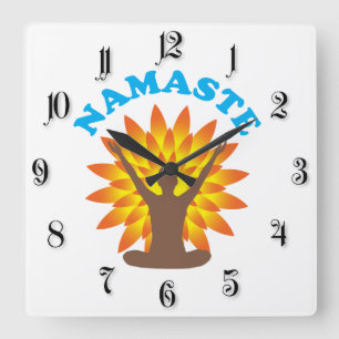 Namaste Square Wall Clock