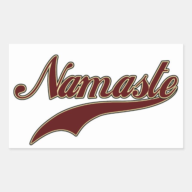 Namaste Stylish Red Burgundy Rectangular Sticker (Front)