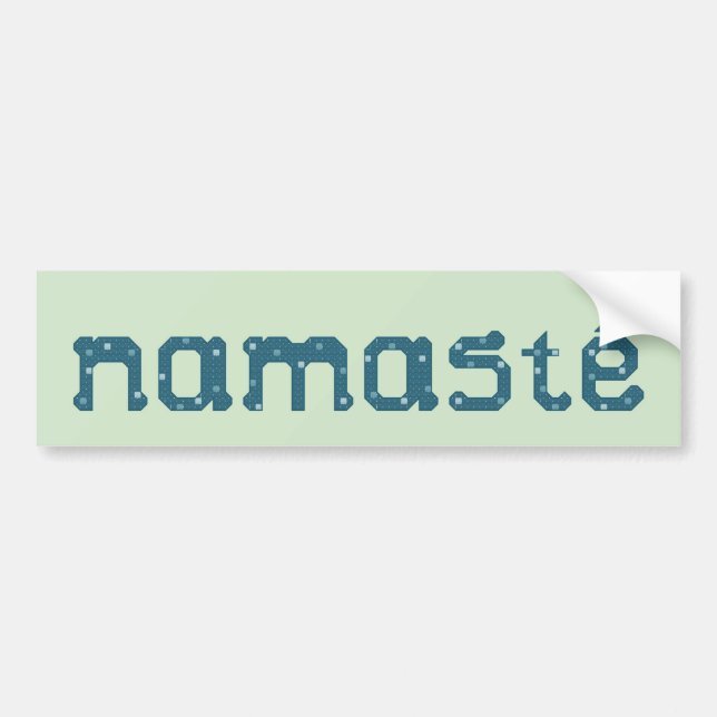 Namaste Teal Bumper Sticker (Front)