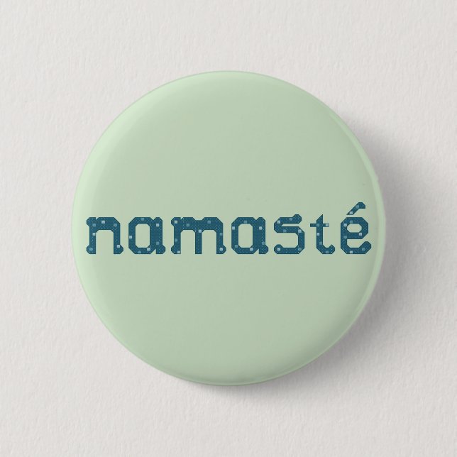Namaste Teal Button (Front)
