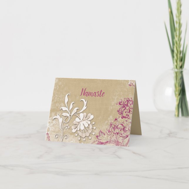 Namaste Thank You Surreal Flowers Customise Card (Front)