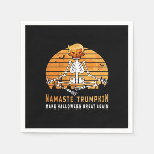 Namaste Trumpkin Make Halloween Great Again Medita Napkin