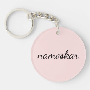 Namaste Vibes Peachy Pink Yoga Meditation Design Key Ring