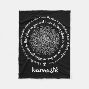 Namaste We Are One Meditation Sayings Mandala Yoga Fleece Blanket