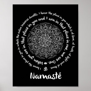 Namaste We Are One Meditation Sayings Mandala Yoga Poster