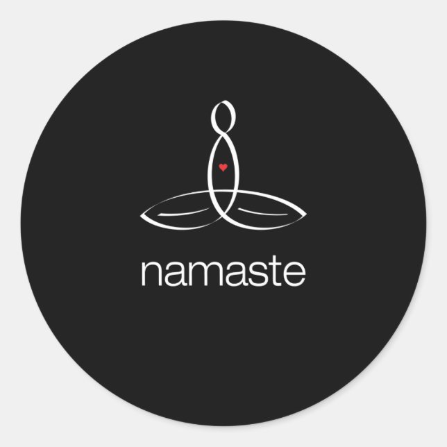 Namaste - White Regular style Classic Round Sticker (Front)