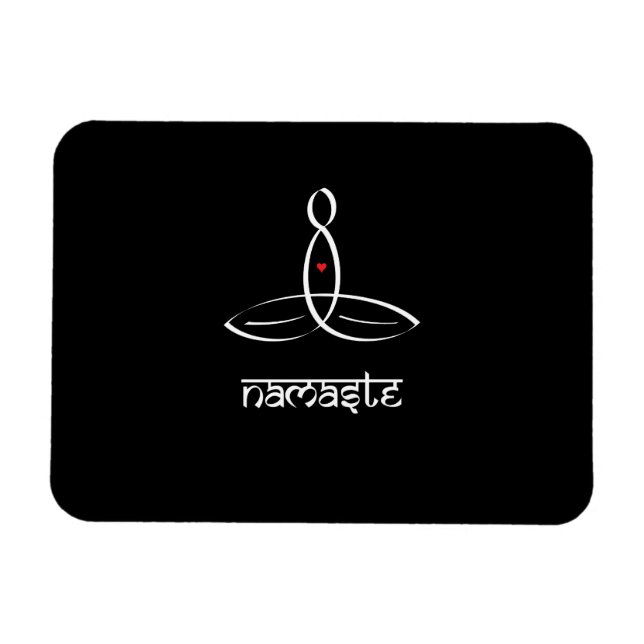 Namaste - White Sanskrit style Magnet (Horizontal)