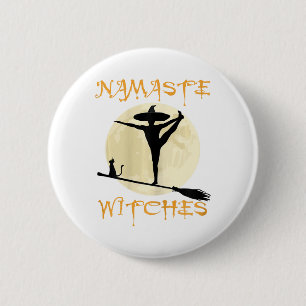 Namaste Witches - Halloween Yoga Women 6 Cm Round Badge