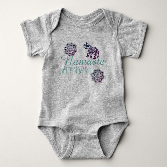 Namaste with mummy. baby bodysuit (Front)