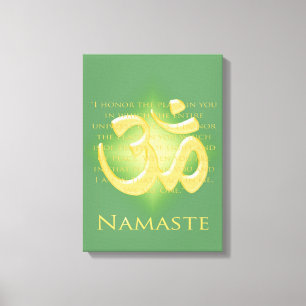 Namaste with Om symbol Canvas Print