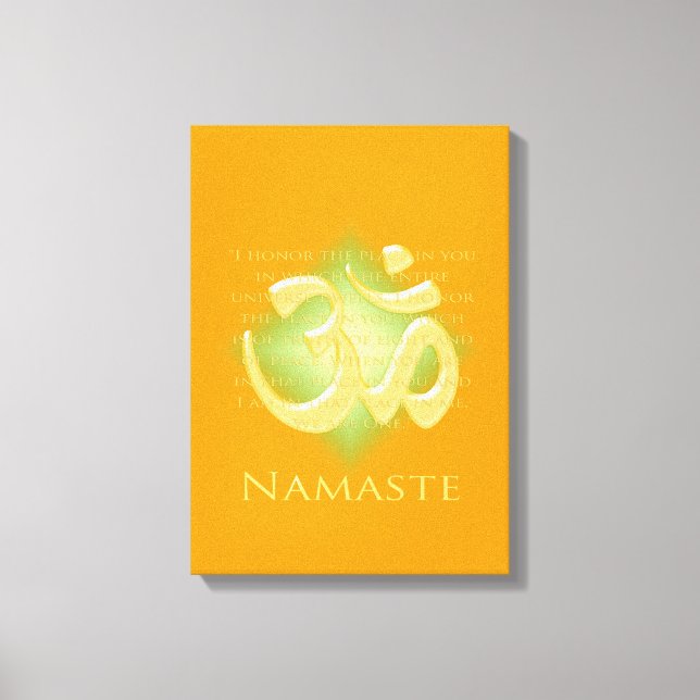 Namaste with Om symbol Canvas Print (Front)
