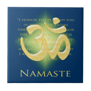 Namaste with Om symbol Tile
