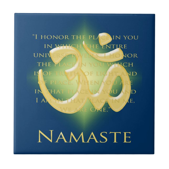 Namaste with Om symbol Tile (Front)