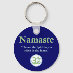 Namaste - with quote and Om symbol Key Ring