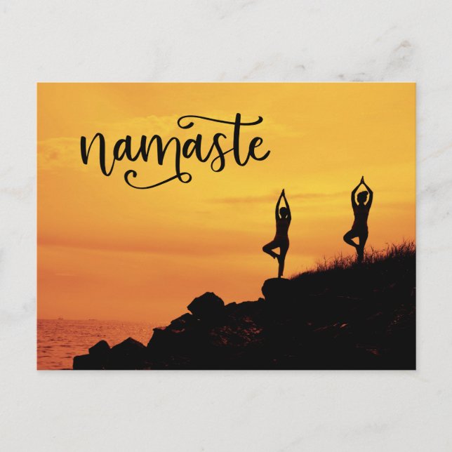 Namaste Woman  Modern Spiritual Meditation Yoga Postcard (Front)