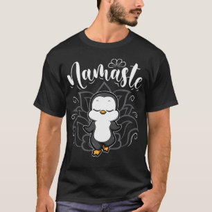 Namaste Yoga Animals Cute Penguin Buddha T-Shirt