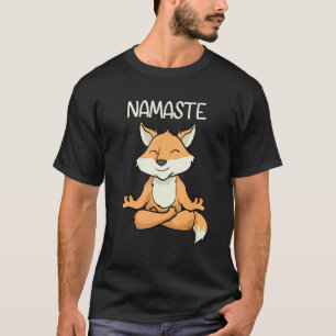 Namaste Yoga Funny Fox Meditation Exercise Animal  T-Shirt