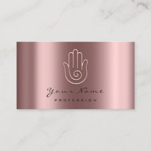 Namaste Yoga Hand Rose Gold Logo Appointment Card
