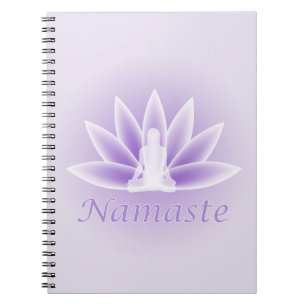 Namaste Yoga Lotus Woman Flower Violet Notebook
