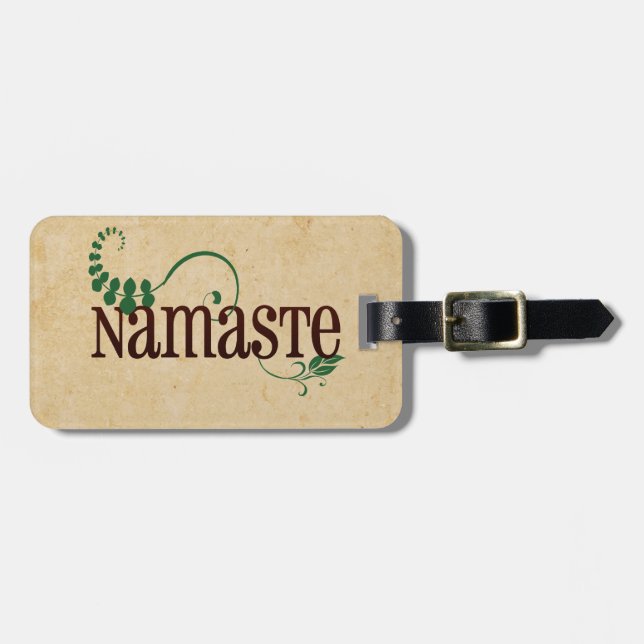Namaste Yoga Luggage Tag (Front Horizontal)
