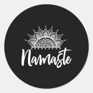 Namaste Yoga Meditation Exercise Yoga Gift Classic Round Sticker