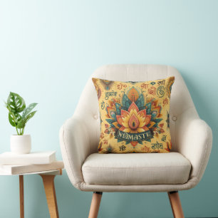 Namaste, Yoga, Meditation, Peace, Respect Cushion