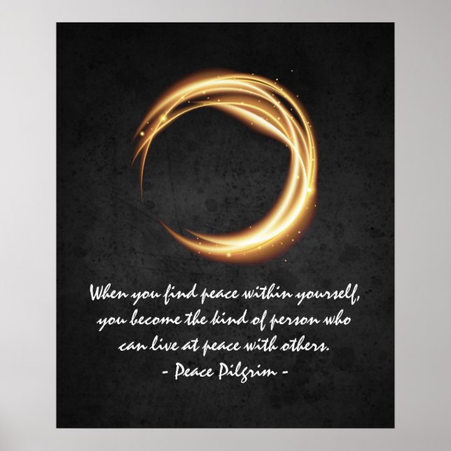 Namaste Yoga Meditation Quotes Black Gold ZEN Sign (Front)
