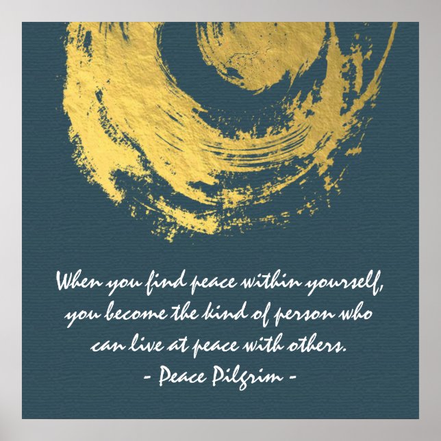 Namaste Yoga Meditation Quotes Blue Gold ZEN Sign (Front)