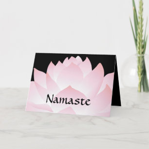Namaste Yoga Pink Lotus Greeting Card 2