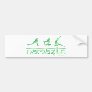 Namaste yoga poses green bumper sticker
