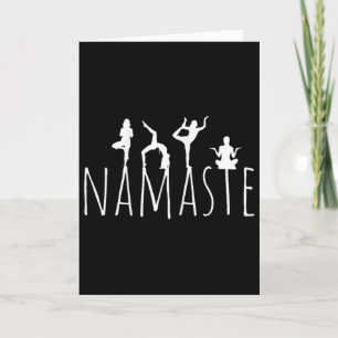 Namaste Yoga Poses Zen Fitness Women Workout Wear Card