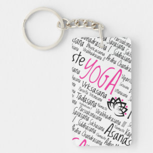 Namaste Yoga Positions Asana Poses Sanskrit Names Key Ring