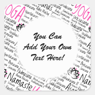 Namaste Yoga Positions Asana Poses Sanskrit Names Square Sticker