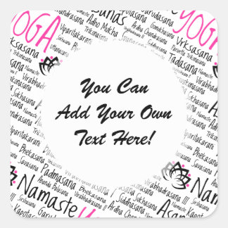 Namaste Yoga Positions Asana Poses Sanskrit Names Square Sticker