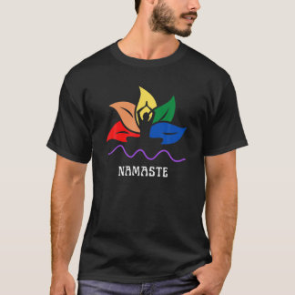Namaste Yoga Rainbow LGBT LGBTQ Gay Pride Lotus Fl T-Shirt