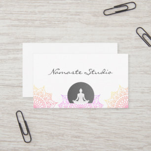 Namaste Yoga Seated Pose Business Card