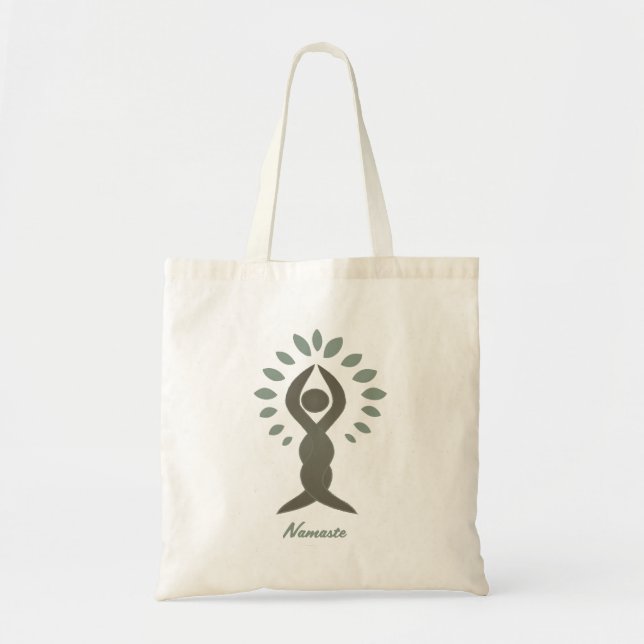 Namaste Yoga Tree Tote Bag (Front)