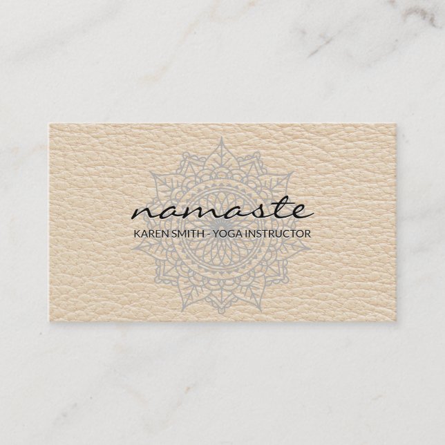 Namaste Yoga Tribal Pattern Business Card (Front)