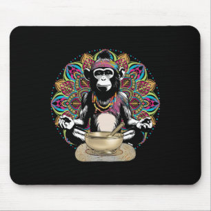 Namaste Yoga Zen Graphic Hippie Monkey Meditating Mouse Mat