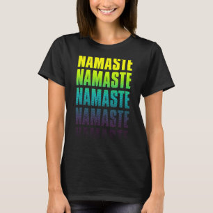 Namaste Yoga Zen Meditation Halftone Fade Graphi T-Shirt