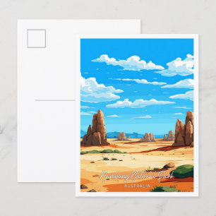 Nambung Australia Art Travel Vintage illustration Postcard