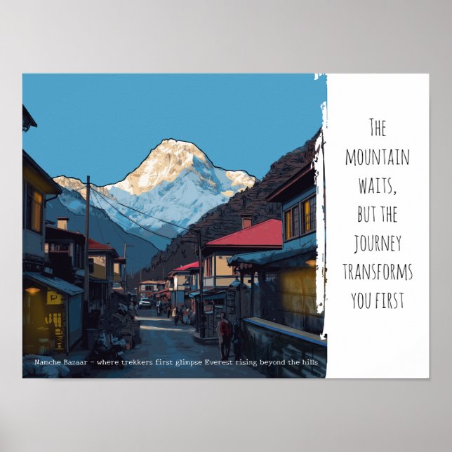 Namche Bazaar Everest Dawn Adventure Motivation Poster (Front)