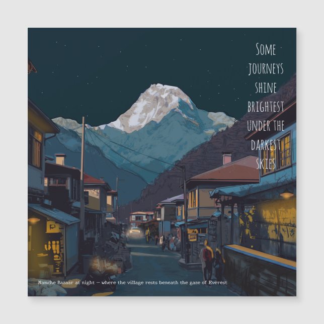 Namche Bazaar Everest Night Souvenir Gift Magentic (Front)
