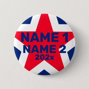 Name 1 Name 2 202x star USA politics 6 Cm Round Badge