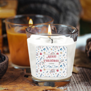 Name 20 Whimsy Merry Christmas Candle Gift Sticker