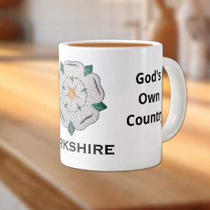 Name, 20oz Quilled Yorkshire White Rose Large Coffee Mug