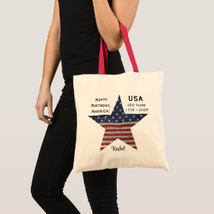 Name    250th Happy Birthday America Custom Tote Bag