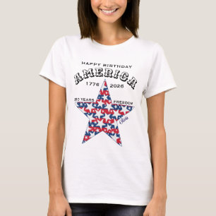 Name 250th Happy Birthday America Stars Women's T-Shirt