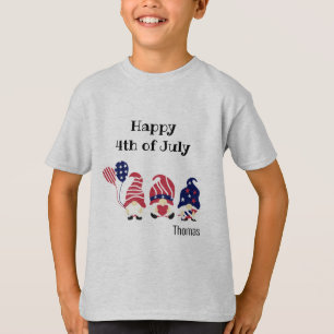 Name, 4th of July Gnomes, Kids-Youth XS to XL T-Shirt