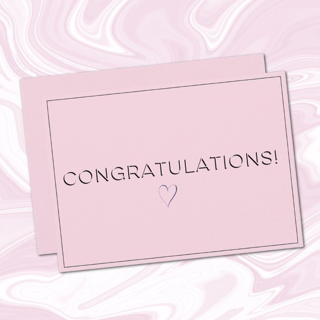 Name, Address || Blush Pink Congratulations Flat Card (Creator Uploaded)